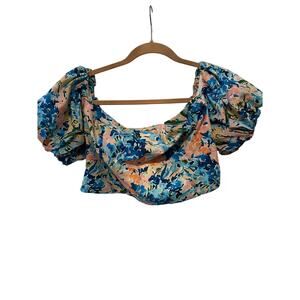 Abercrombie & Fitch | Floral Coquette Style Peasant Style Crop | Size Large